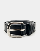 Como Classic Leather Belt | Black | Wide | Silver