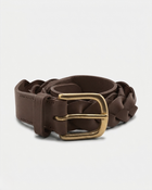 Nara Woven Leather Belt | Dark Brown
