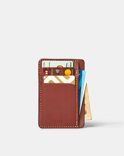 MT Java Slim Wallet | Wine, Wallets by Ryoko Bags Dubai. Hand Stitched, using vegetable tanned Japanese leather